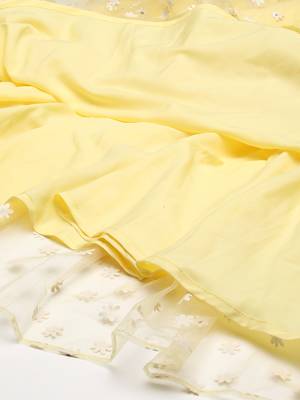 Ethnovog Ready To Wear Yellow Glitter Foil Tiered Gathers Dress 5