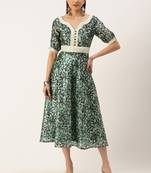 Ethnovog Ready To Wear Blue Art Silk Digital Printed Dress