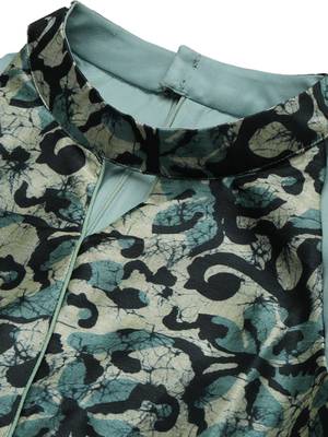 Ethnovog Ready To Wear Blue Art Silk Digital Printed Halter Neck Dress 4