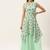 Ethnovog Ready To Wear Mint Green Georgette Printed Halter Neck Gown