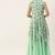 Ethnovog Ready To Wear Mint Green Georgette Printed Halter Neck Gown