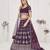 Fetching Wine Thread Embroidered with Zarkan Georgette Semi Stitched Party wear Lehenga choli