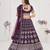 Fetching Wine Thread Embroidered with Zarkan Georgette Semi Stitched Party wear Lehenga choli