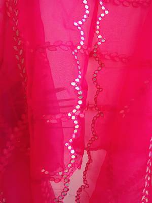 Organza pink women duppatta with full gota patti work 4