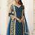 Blue embroidered net salwar