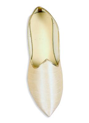 Classy White Raw Silk Mens Mojaris 2