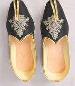 Black Silk Embroidered Jutti