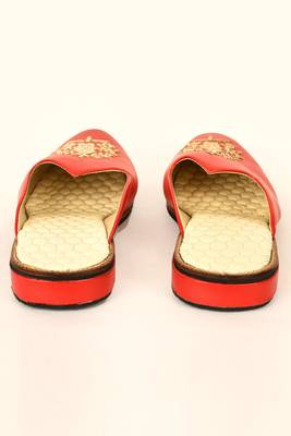 Red Embroidered Mules 4