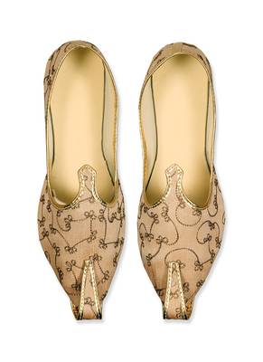 Light Beige Mens Embroidery Mojari 2