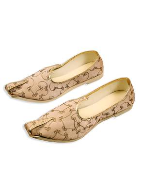 Light Beige Mens Embroidery Mojari 3