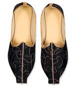 Black Mens Khussa Mojari With Embroidery Work 