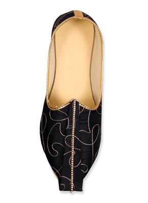 Black Mens Khussa Mojari With Embroidery Work  2