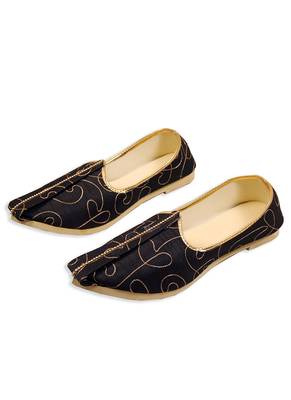 Black Mens Khussa Mojari With Embroidery Work  3