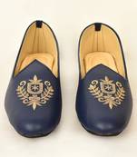 Blue Embroidered Mojaris