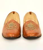 Brown Embroidered Mojaris