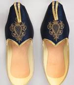 Blue Silk Embroidered Jutti