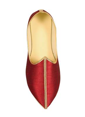 Maroon Silk Stone Embellished Juttis 2