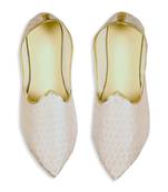 Grey Mens brocade Mojari 