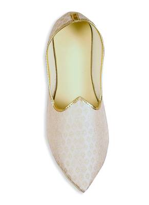 Grey Mens brocade Mojari  2