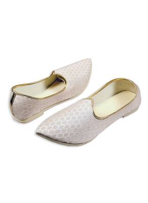 Grey Mens brocade Mojari  3