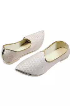 Grey Mens brocade Mojari 