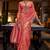 Coral woven silk saree with blouse