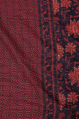  Womens Plus Size Maroon Printed Cotton Anarkali Kurta & Dupatta 5