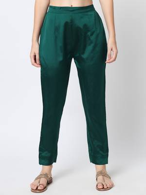 Dark-green jacquard cotton silk Kurta Pant With Dupatta 4