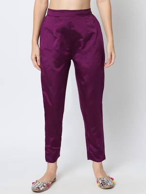 Purple jacquard cotton silk Kurta Pant With Dupatta 4