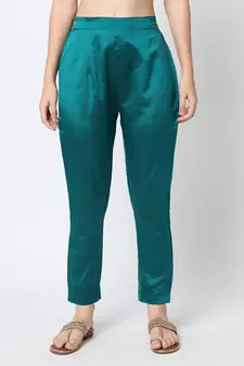 Aqua-blue jacquard cotton silk Kurta Pant With Dupatta