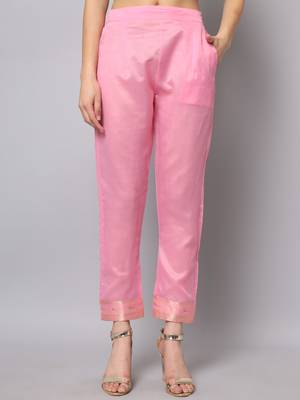Baby-pink jacquard cotton silk Kurta Pant With Dupatta 4