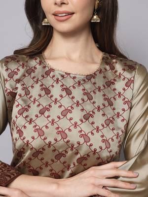 Maroon jacquard cotton silk Kurta Pant With Dupatta 2