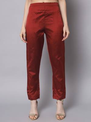 Maroon jacquard cotton silk Kurta Pant With Dupatta 3