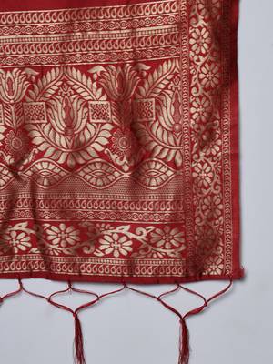 Beige jacquard cotton silk Kurta Pant With Dupatta 3