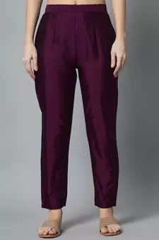 Purple jacquard cotton silk Kurta Pant With Dupatta