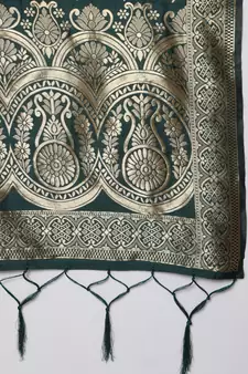 Mustard jacquard cotton silk Kurta Pant With Dupatta