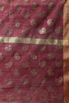 Beige embroidered cotton silk Kurta Pant With Dupatta