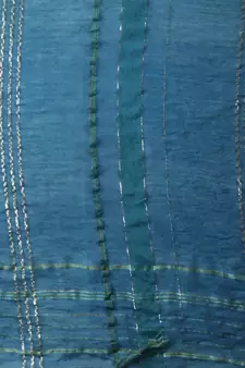 Blue embroidered pure silk Kurta Pant With Dupatta