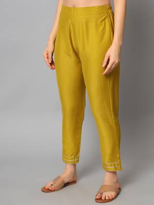 Mustard embroidered silk blend Kurta Pant With Dupatta 3