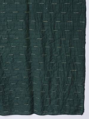 Dark-green embroidered chanderi silk Kurta Pant With Dupatta 3
