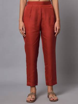 Maroon embroidered chanderi silk Kurta Pant With Dupatta 3