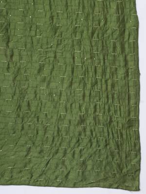 Mehendi embroidered chanderi silk Kurta Pant With Dupatta 3