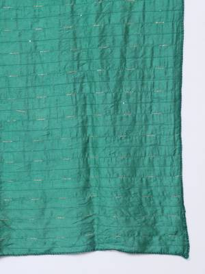 Aqua-blue embroidered chanderi silk Kurta Pant With Dupatta 3
