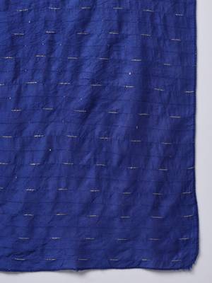 Royal-blue embroidered chanderi silk Kurta Pant With Dupatta 3