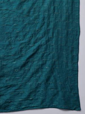 Teal embroidered chanderi silk Kurta Pant With Dupatta 3