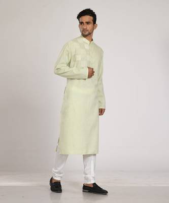 Light Green Box Embroidery On The Yoke Kurta Set 2