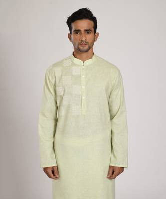 Light Green Box Embroidery On The Yoke Kurta Set 3