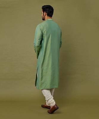 Green Embroidered And Pintux Kurta Set 2