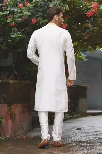 Beidge Sequence Work Front Open Kurta Set