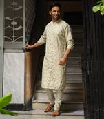Beidge Sequence Work Front Open Kurta Set